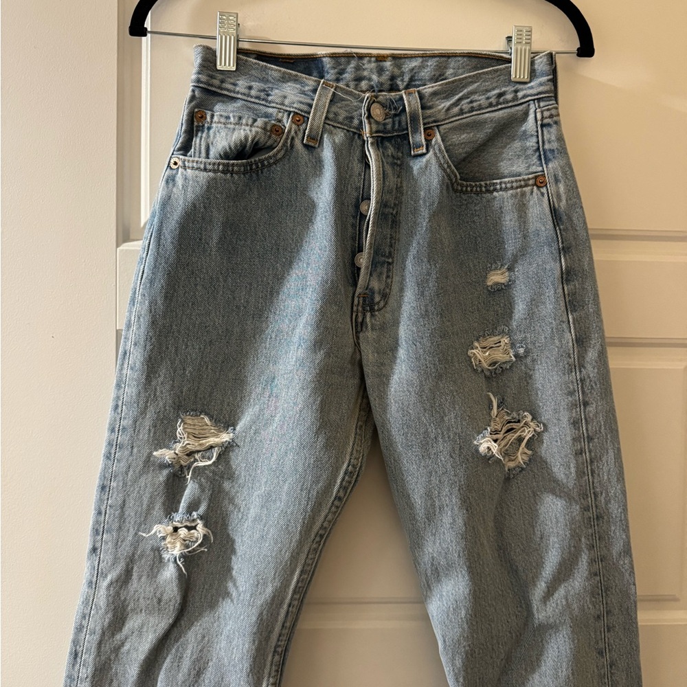Levi's Vintage Distressed Straight Leg Jeans - Picture 5 of 11